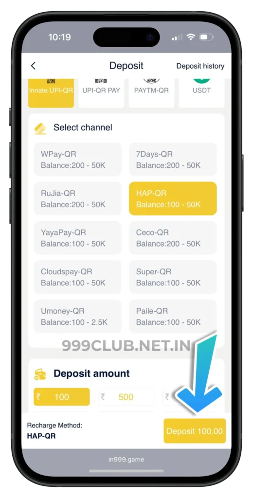 999club-deposit-page